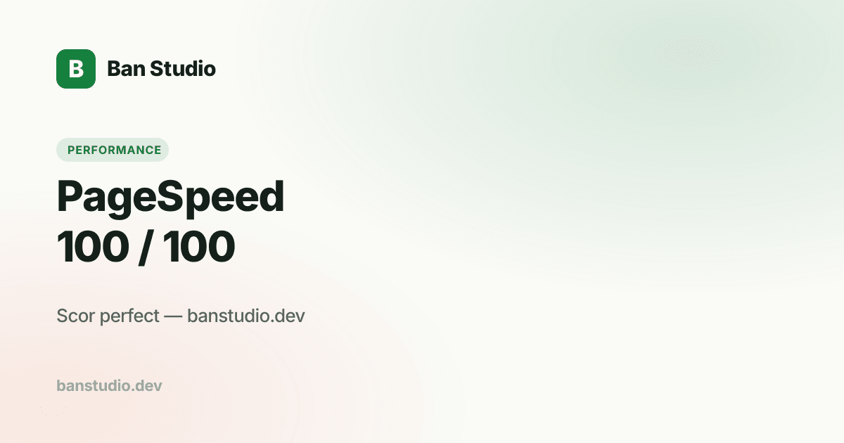 PageSpeed 100 / 100