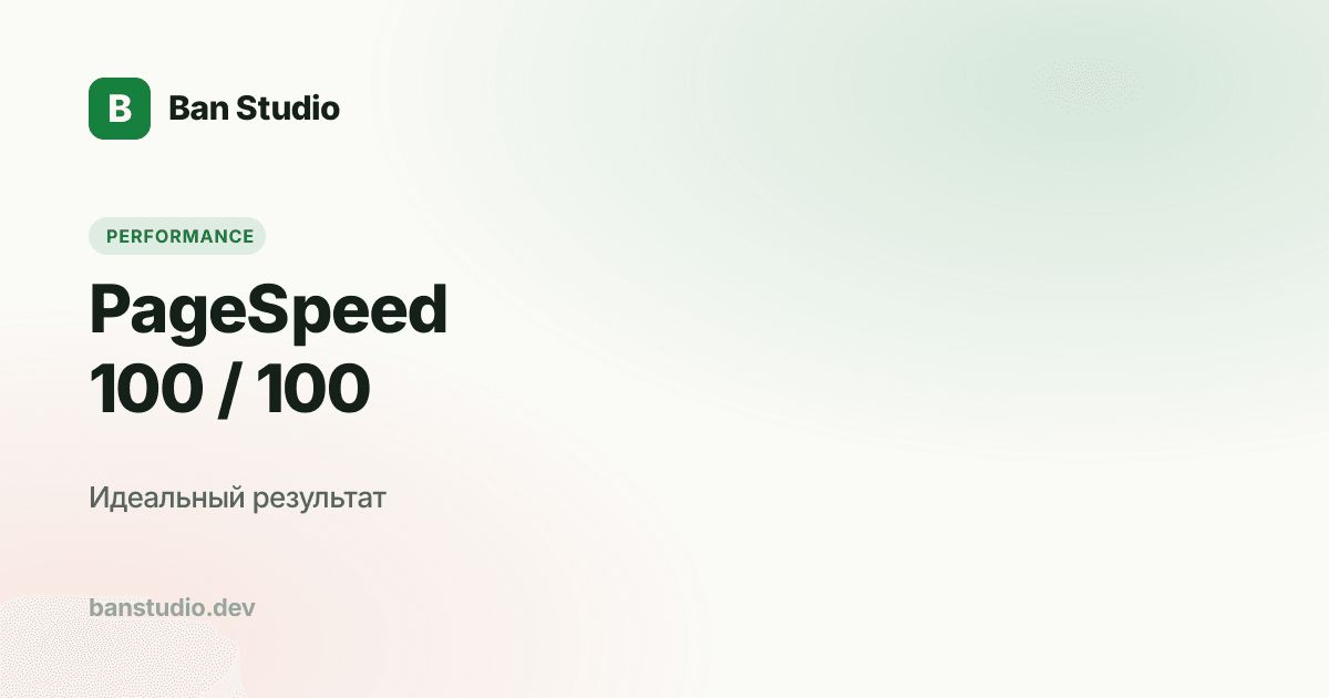 PageSpeed 100 / 100