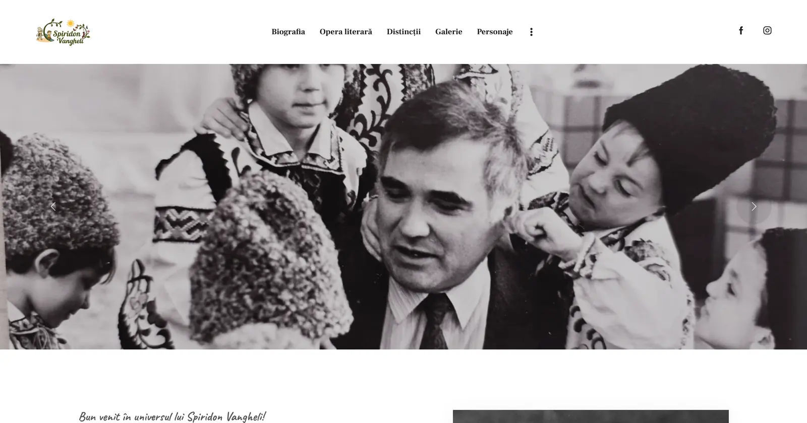 Screenshot platformă Spiridon Vangheli cu pagina principală și magazinul de cărți
